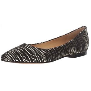 9.5 Wide Trotters Estee Ballet Flat, Black/Gold,